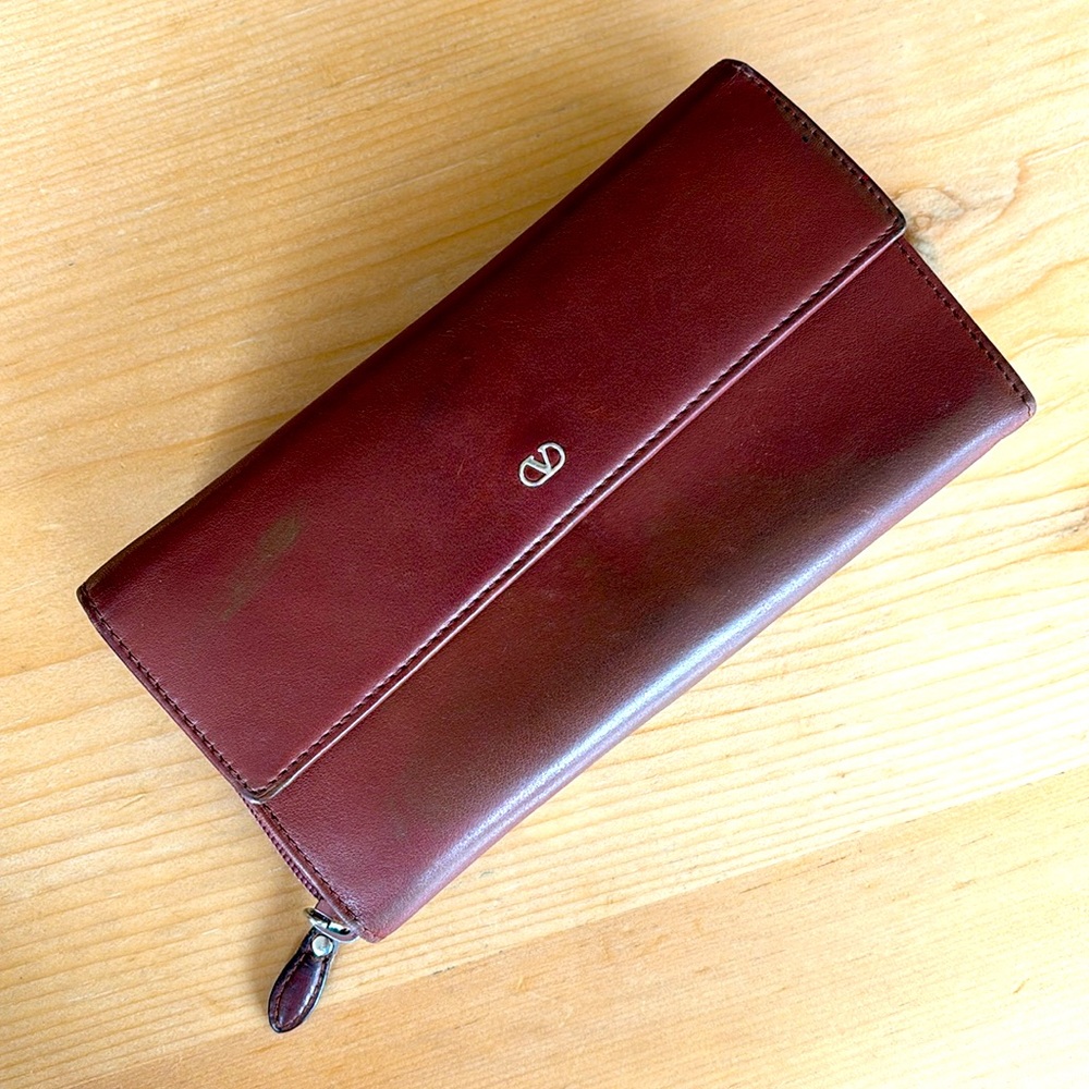 Valentino Vintage Women’s Wallet Checkbook in British Tan